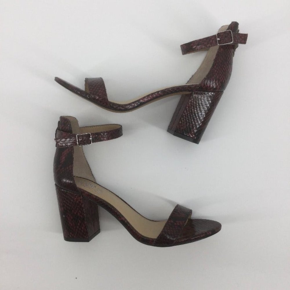 Vince Camuto Burgundy Snake Print Beah Sandal Sz 6 - Picture 6 of 7
